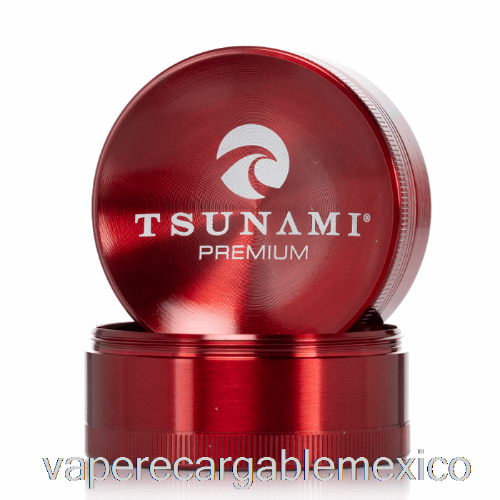 Vaporizador Recargable Tsunami 2.4 Pulgadas Molinillo Superior Hundido De 4 Piezas Rojo (63 Mm)